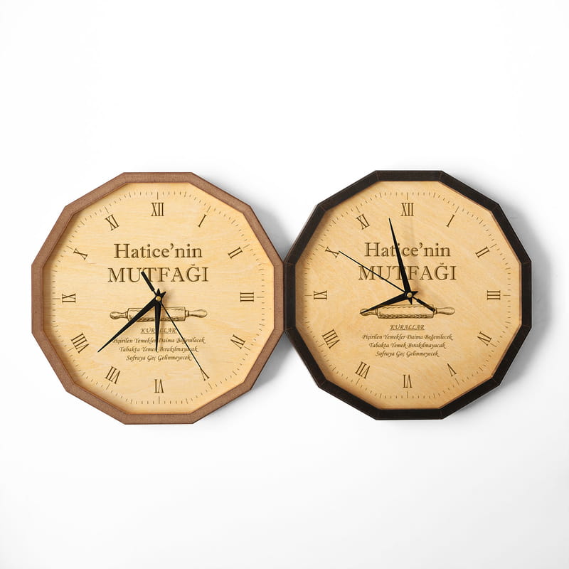 Kişiye Özel Ahşap Mutfak Saati