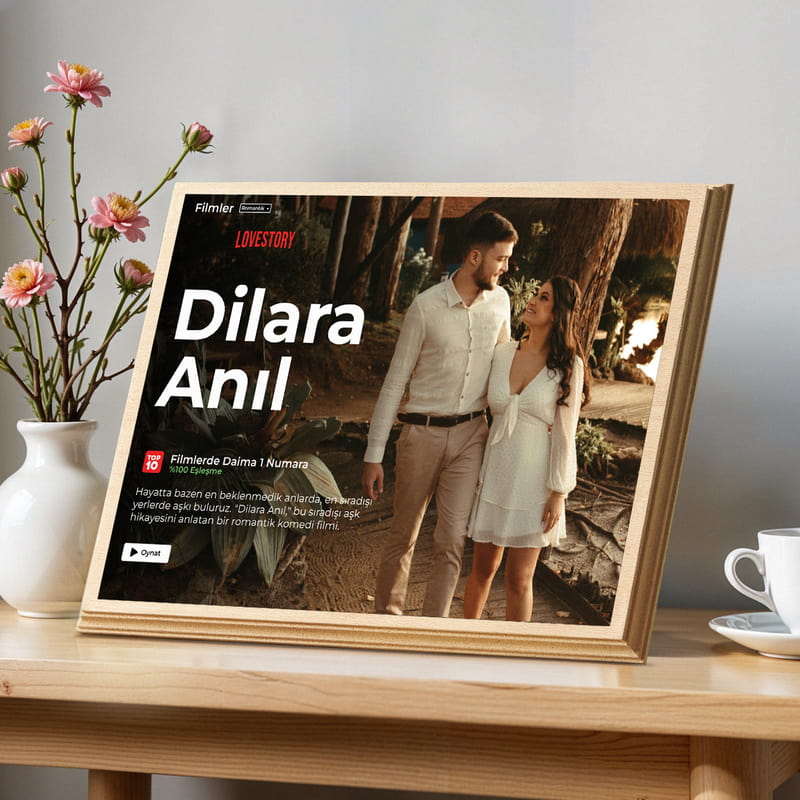 Kişiye Özel Film Afişi Tasarımlı Ahşapfoto