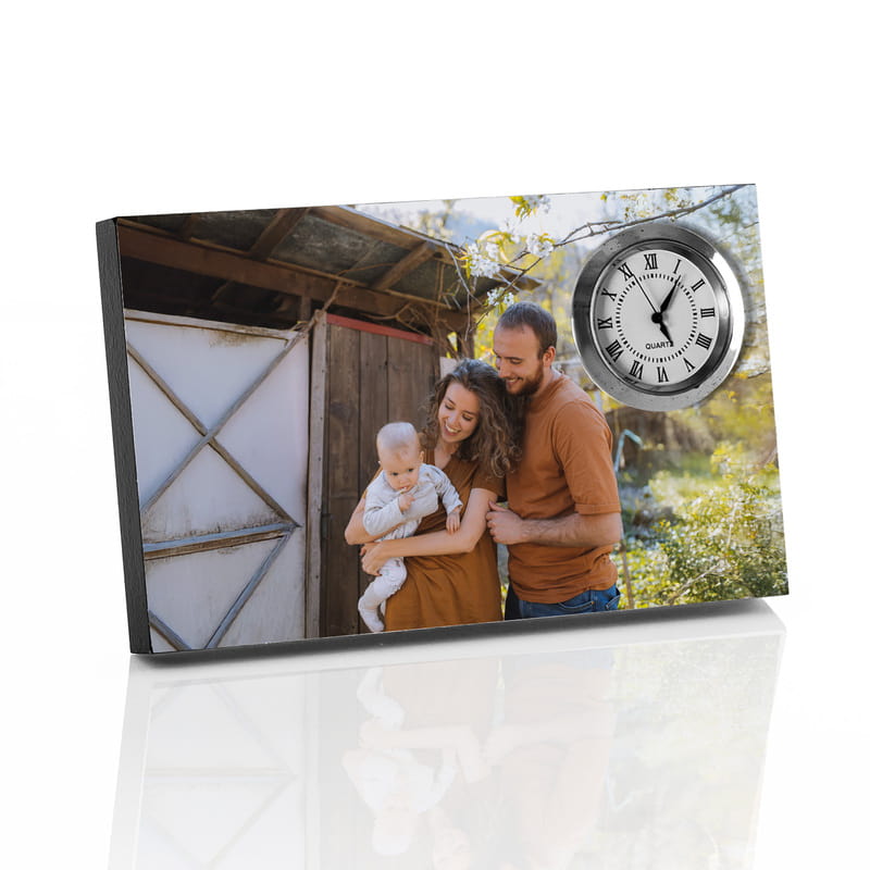 Kişiye Özel Fotoğraflı Saatli Dekoratif Çerçeve