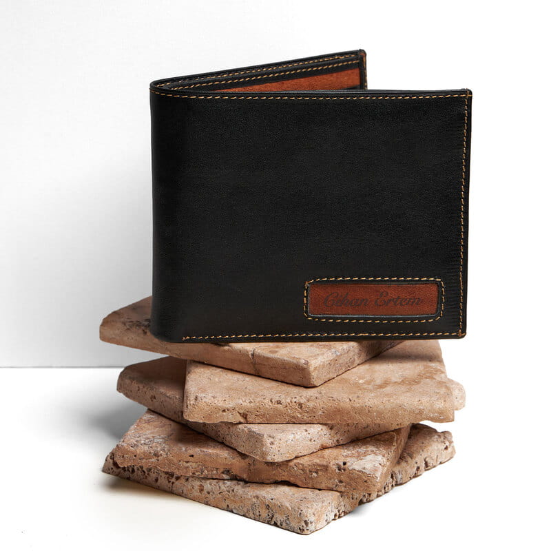 Kişiye Özel İsim Baskılı Erkek Deri Cüzdan - Hakiki Deri