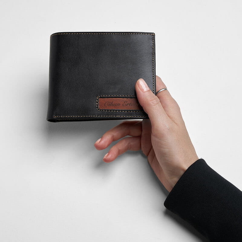 Kişiye Özel İsim Baskılı Erkek Deri Cüzdan - Hakiki Deri