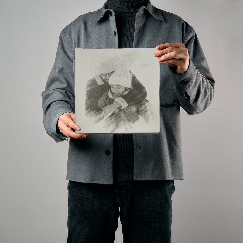 Kişiye Özel Karakalem İllüstrasyonlu Kanvas Tablo - 25x25