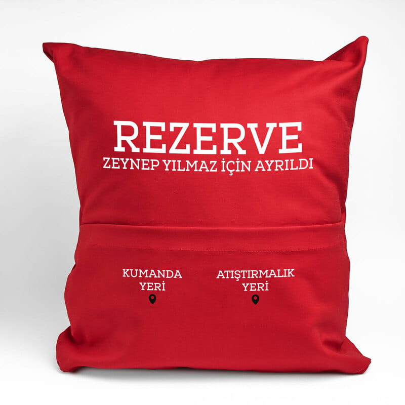 Kişiye Özel Kumanda ve Atıştırmalık Cepli Esprili Yastık