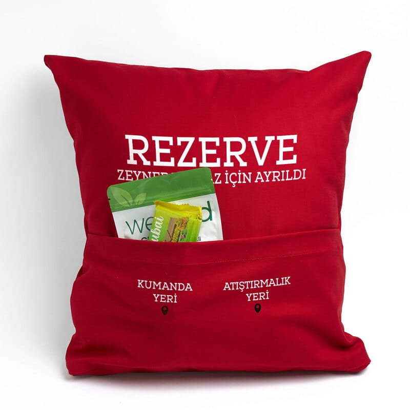 Kişiye Özel Kumanda ve Atıştırmalık Cepli Esprili Yastık