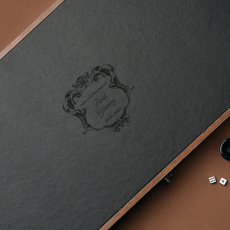 Kişiye Özel Premium Deri Kaplamalı VIP Ahşap Tavla Seti