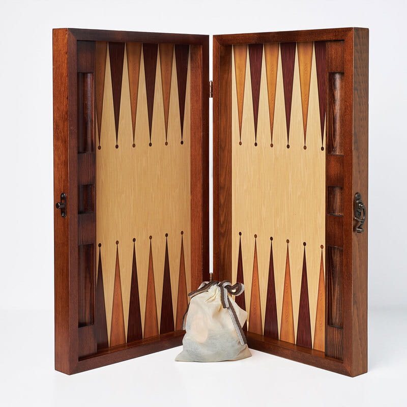 Kişiye Özel Premium Deri Kaplamalı VIP Ahşap Tavla Seti