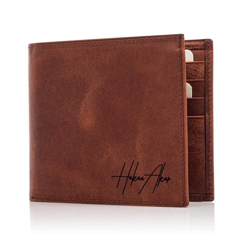 Kişiye Özel Vintage Erkek Cüzdan - Hakiki Deri