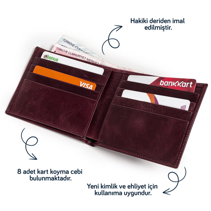 Kişiye Özel Vintage Erkek Cüzdan - Hakiki Deri