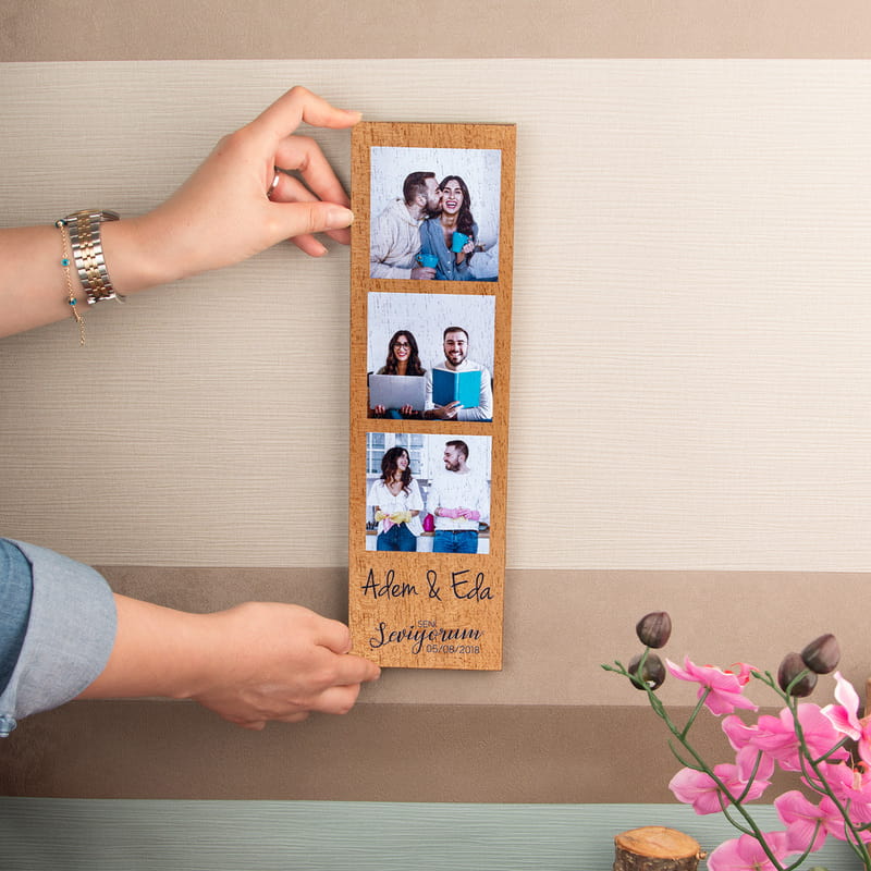 Kız Arkadaşa Hediye Fotoğraflı Masif Çerçeve