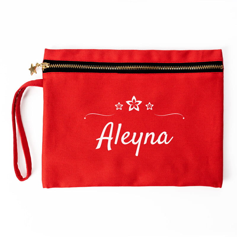 Kız Arkadaşa Özel İsim Yazılı Kanvas Makyaj Çantası