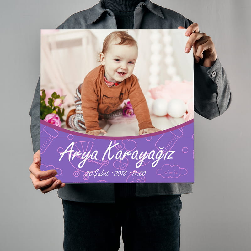 Kız Çocuğa Hediye 40x40 Kanvas Tablo