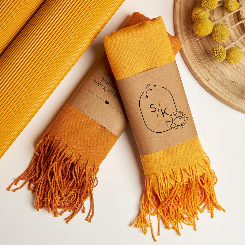 Kraft Kuşak Harf Özelleştirmeli Şal