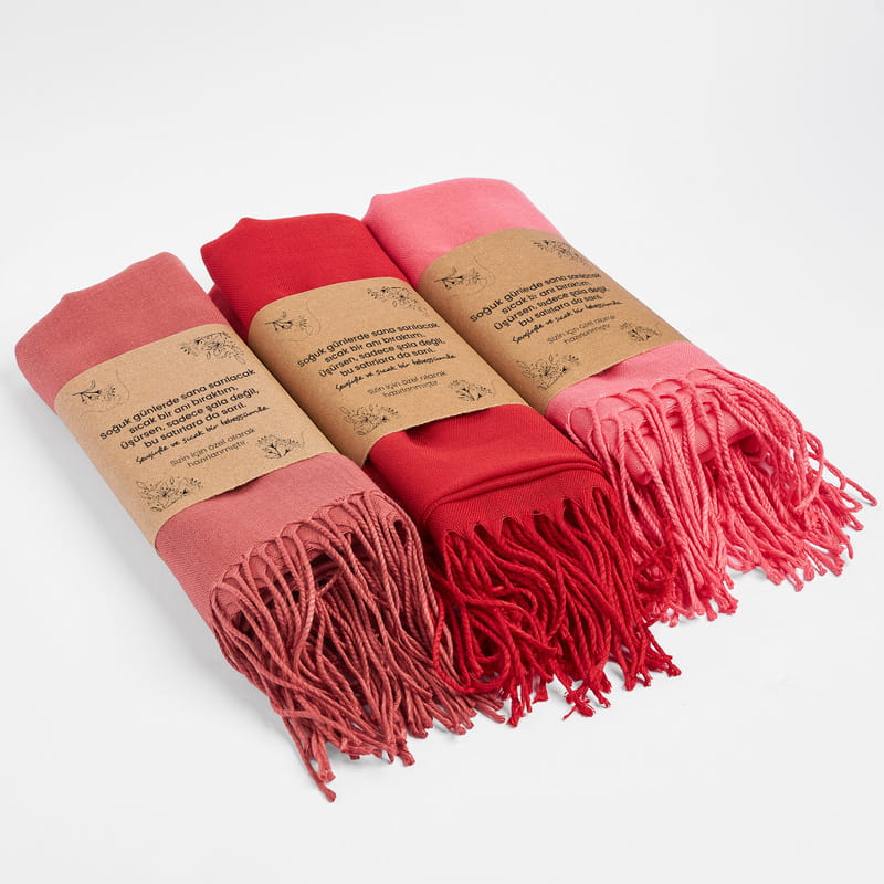 Kraft Kuşak Mesajlı Kadın Şal