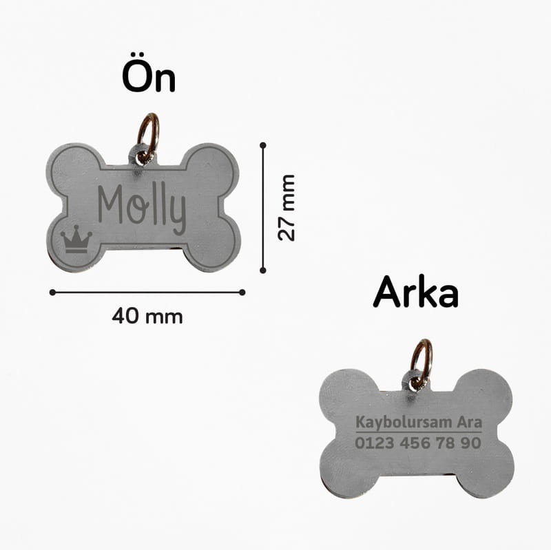 Kral Tacı Tasarımlı Kişiye Özel Evcil Hayvan İsimliği