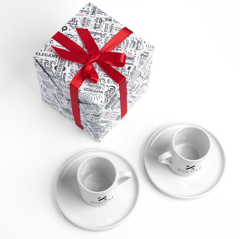 Kurumsal Hediye Logo Baskılı 2li Türk Kahve Fincanı Seti