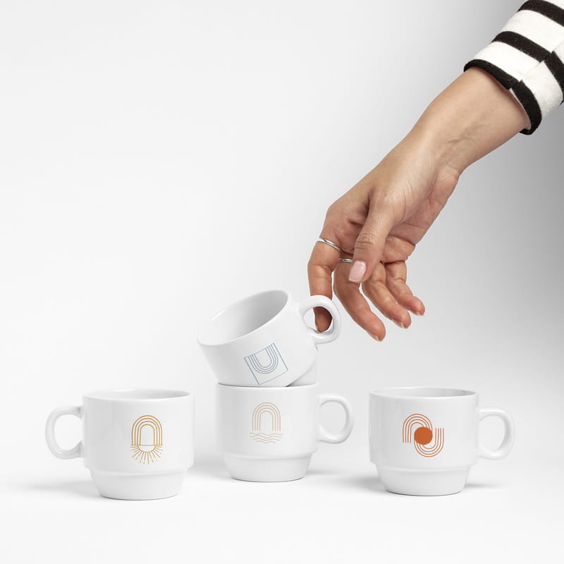 Minimal Lines Seramik 4'lü Set Kupa Takımı