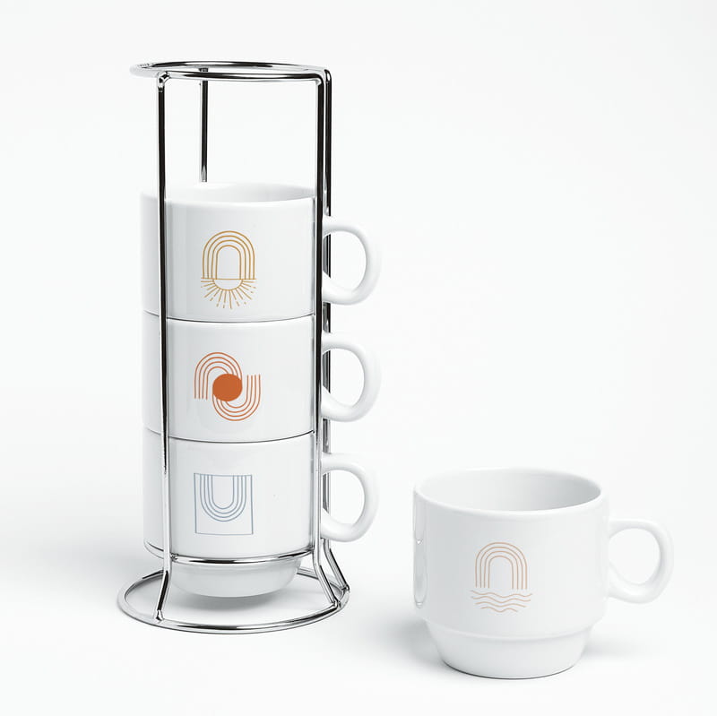 Minimal Lines Seramik 4'lü Set Kupa Takımı