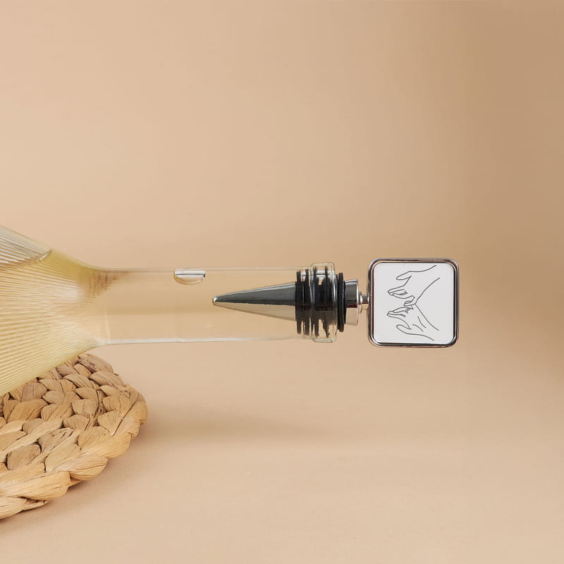 Minimal Tutuşan El Tasarımlı Cam Şişe Tıpası