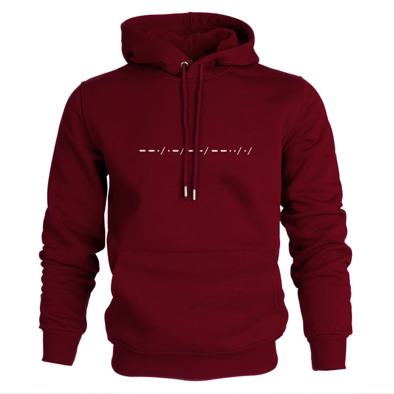 Mors Alfabesi Tasarımlı İsim Baskılı Kapşonlu Sweatshirt