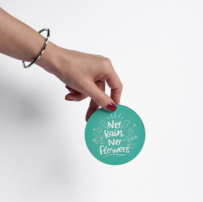 Motto Tasarımlı Renkli 6'lı Bardak Altlığı Seti