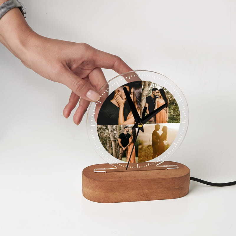 Mutlu Anlarımız Kişiye Özel Saatli Led Lamba