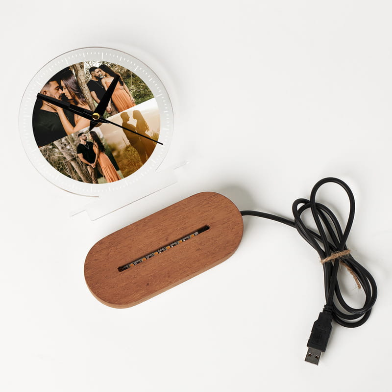 Mutlu Anlarımız Kişiye Özel Saatli Led Lamba