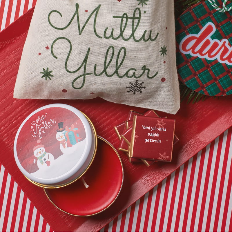 Mutlu Yıllar Çikolatalı Yılbaşı Kesesi