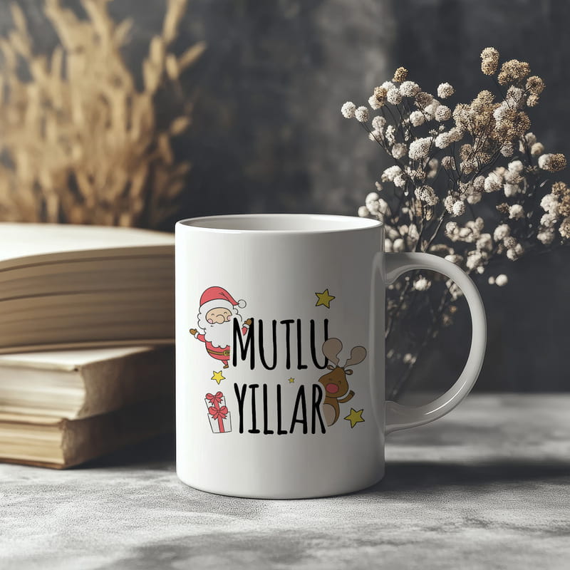 Mutlu Yıllar Yılbaşı Temalı Kupa Bardak