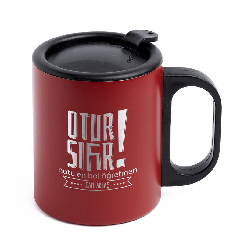 Otur Sıfır Esprili İsme Özel Çelik Bardak Termos