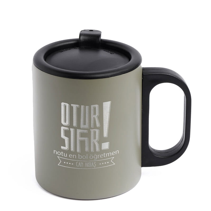 Otur Sıfır Esprili İsme Özel Çelik Bardak Termos