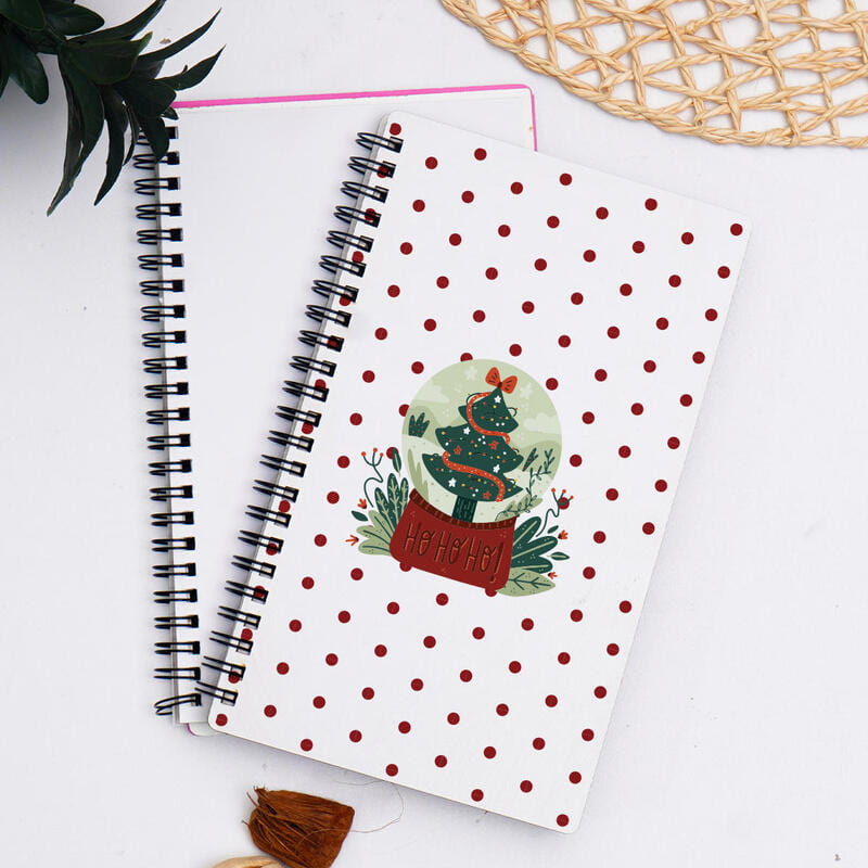 Özel Tasarım Yılbaşı Cam Suluk Ahşap Defter Çerçeve Planlayıcı Çam Ağacı Fincan Hediye Kutusu