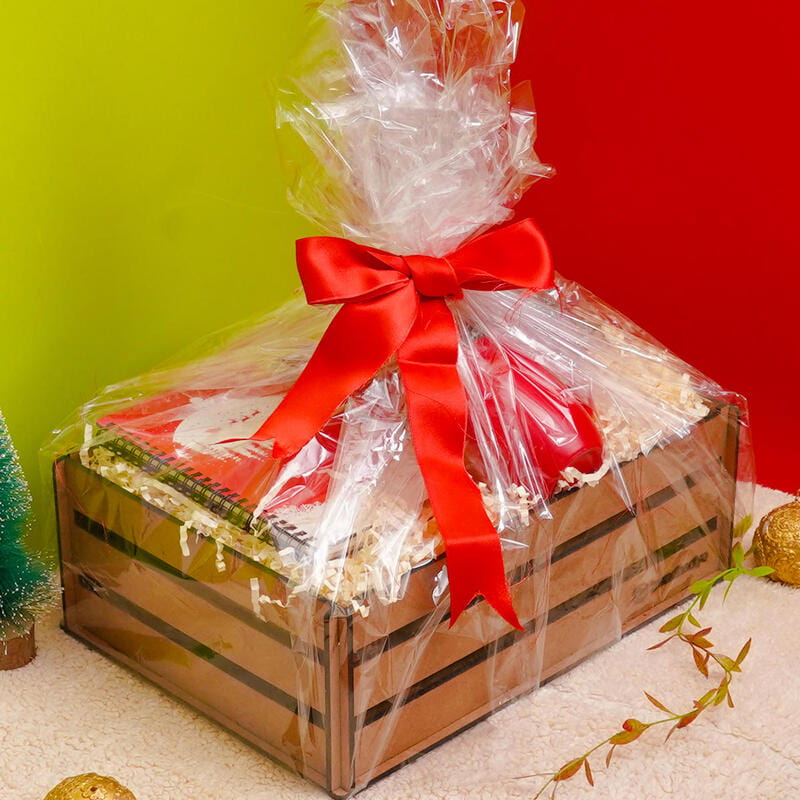 Özel Tasarım Yılbaşı Cam Suluk Ahşap Defter Çerçeve Planlayıcı Çam Ağacı Fincan Hediye Kutusu