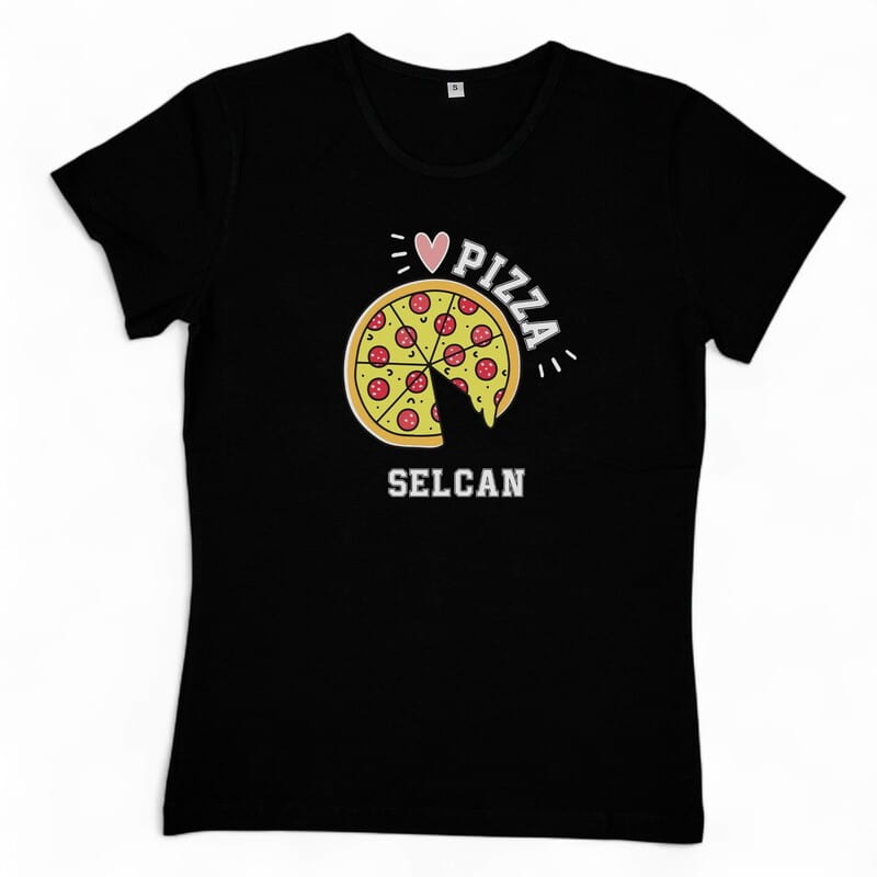 Pizza Tasarımlı Anne Tişört Çocuk Body Kombini - %100 Pamuklu Kumaş