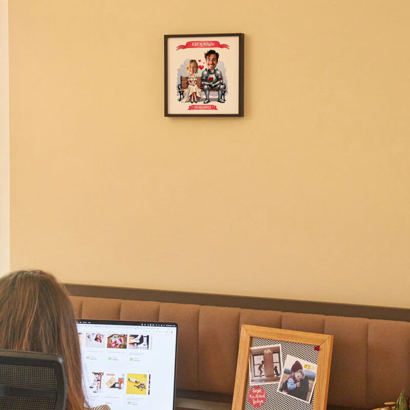 Prenses Şövalye Karikatür Özelleştirmeli Çerçeve