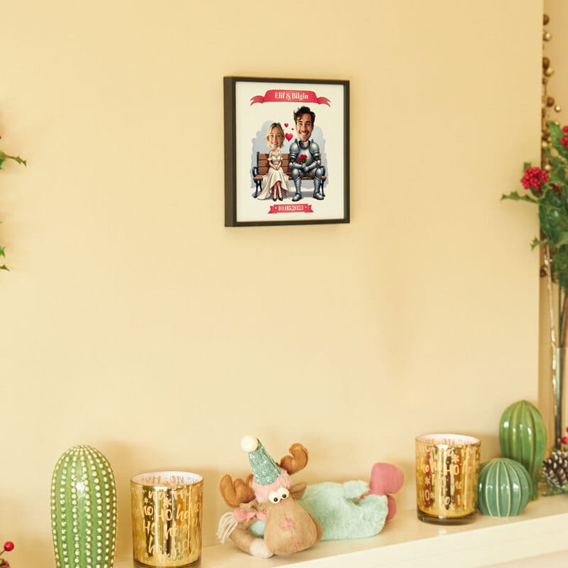 Prenses Şövalye Karikatür Özelleştirmeli Çerçeve