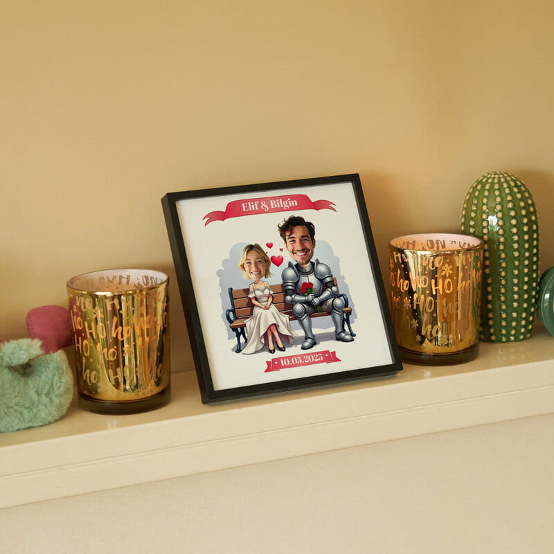 Prenses Şövalye Karikatür Özelleştirmeli Çerçeve