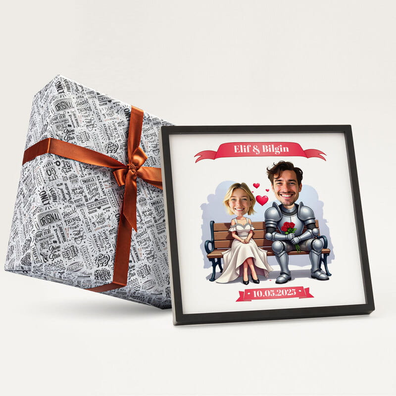 Prenses Şövalye Karikatür Özelleştirmeli Çerçeve