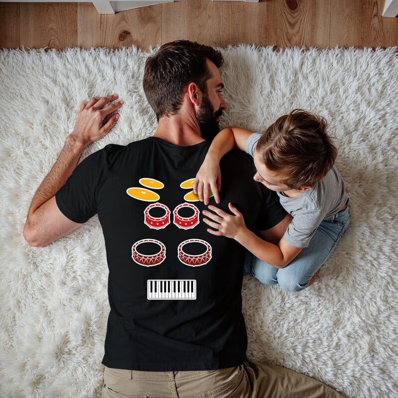 Ritimli Sırt Masajı Baba Tişörtü