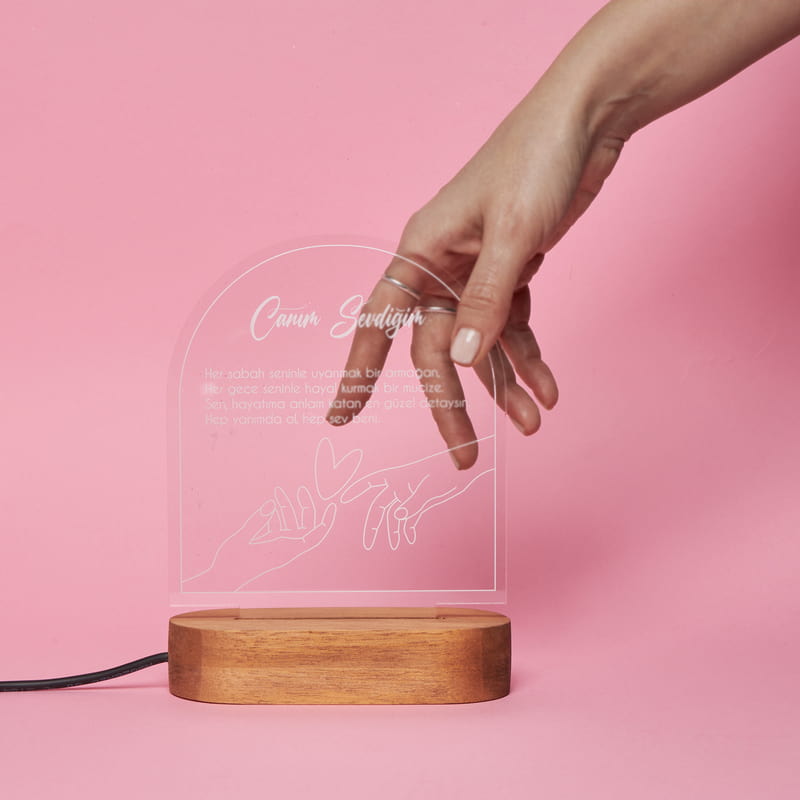 Sana Olan Sevgim Özelleştirilebilir Mesajlı Led Lamba
