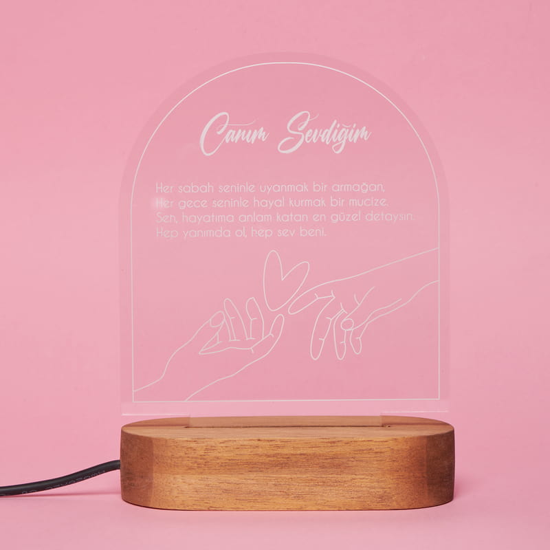 Sana Olan Sevgim Özelleştirilebilir Mesajlı Led Lamba