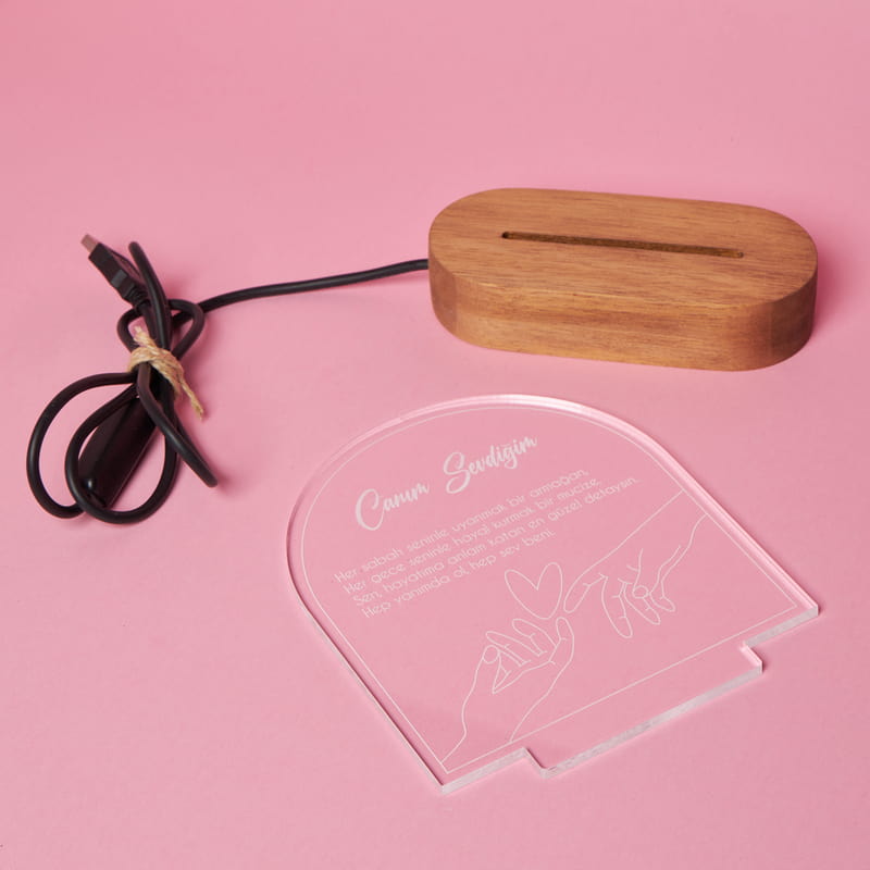 Sana Olan Sevgim Özelleştirilebilir Mesajlı Led Lamba