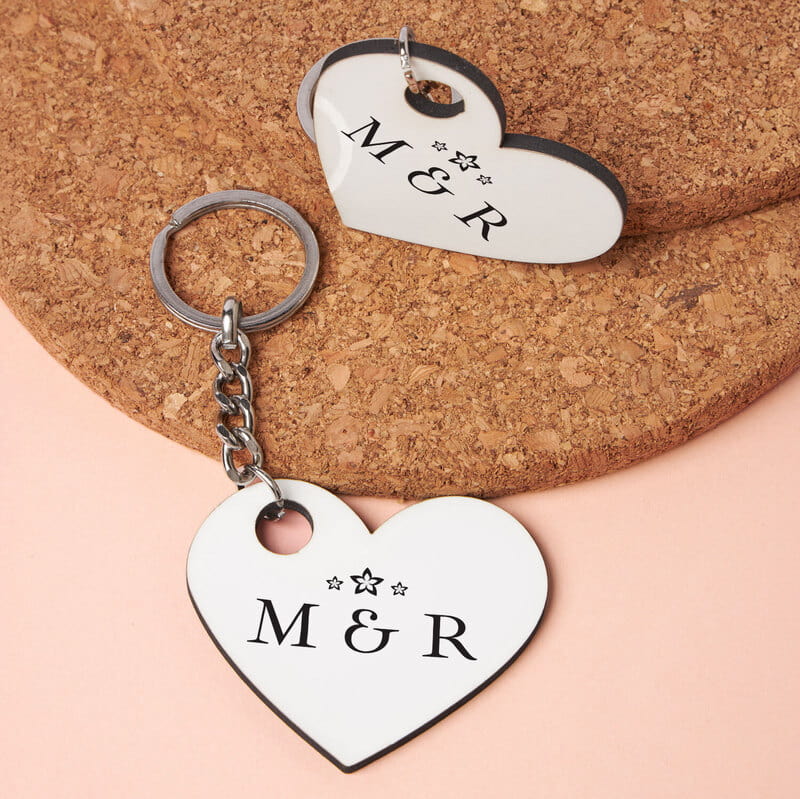 Sevgili Harflerler 2'li Kalp Anahtarlık