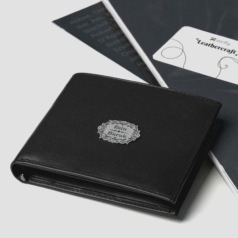 Sevgili İsimler Gümüş İşlemeli Deri Cüzdan