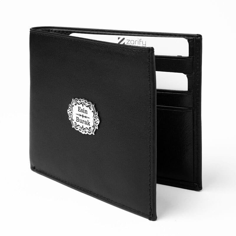 Sevgili İsimler Gümüş İşlemeli Deri Cüzdan