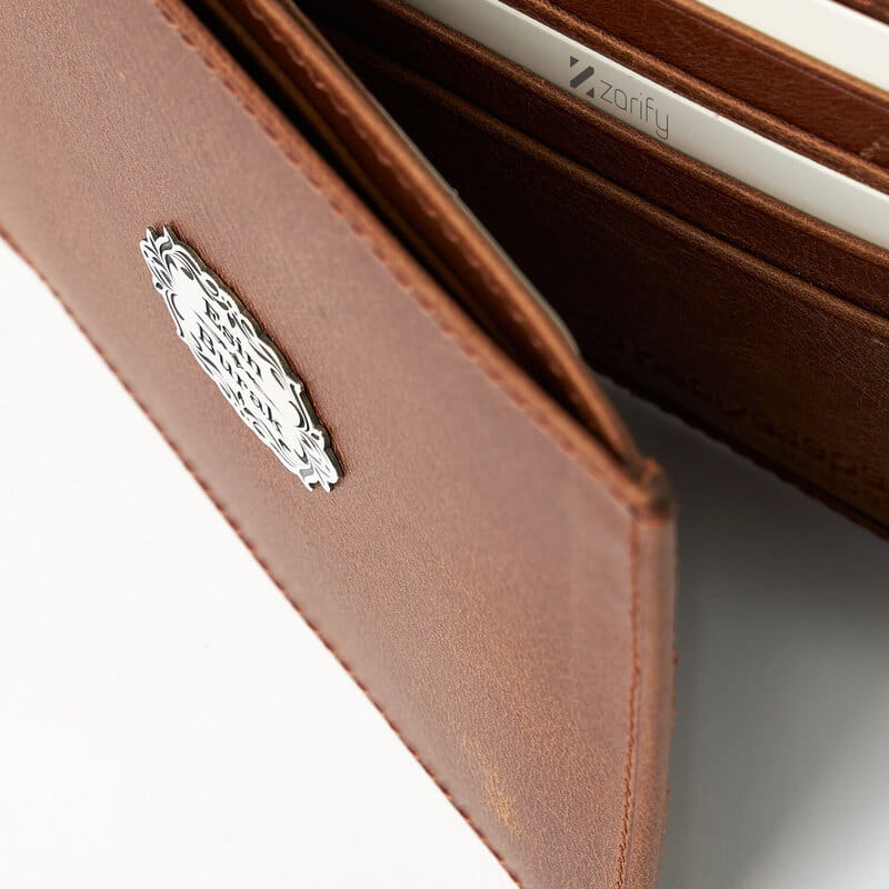 Sevgili İsimli Gümüş İşlemeli Vintage Deri Cüzdan