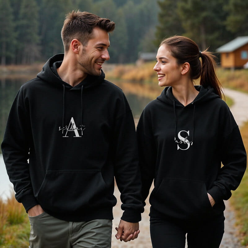 Sevgililere Özel İsimli İsimli Sweatshirt Kombini