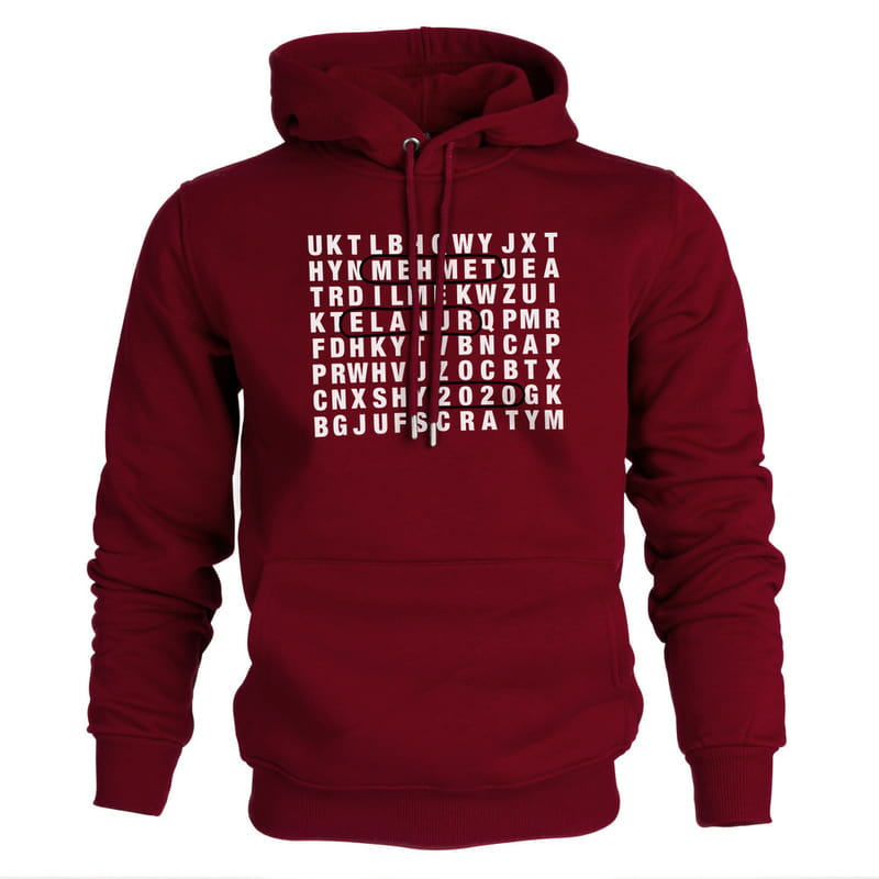 Sevgiliye Hediye Kelime Oyunu Baskılı Kapşonlu Sweatshirt - %100 Pamuklu Kumaş