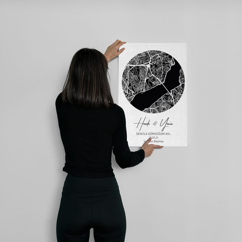 Sevgiliye Hediye Tanışma Hatırası 40x60 Kanvas Tablo