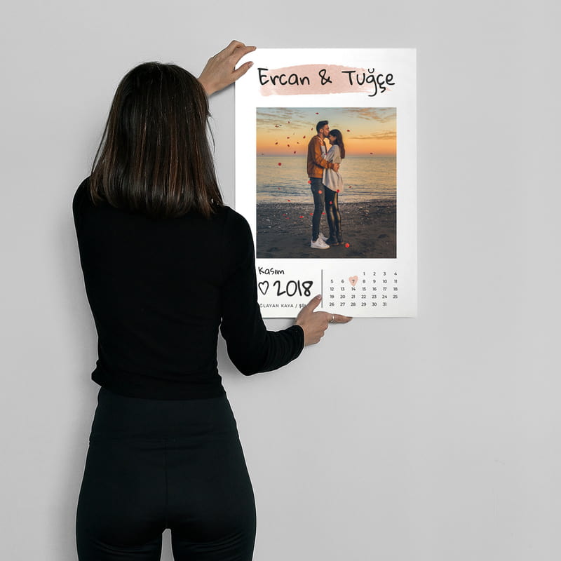 Sevgiliye Hediye Tarihli Kanvas Tablo 40x60