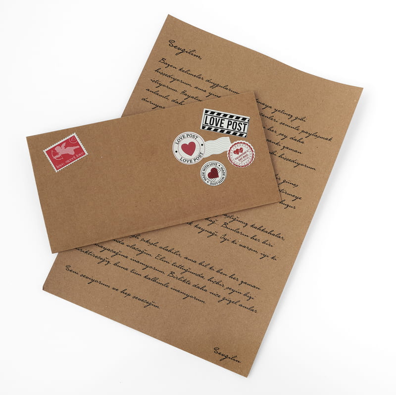 Sevgiliye Mektup - Kişiselleştirilebilir Mesajlı Sevgiliye Özel Romantik Mektup